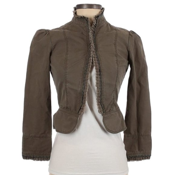 Vintage Halogen Military Jacket with Tailored Body & Lace Trim - Picture 1 of 9